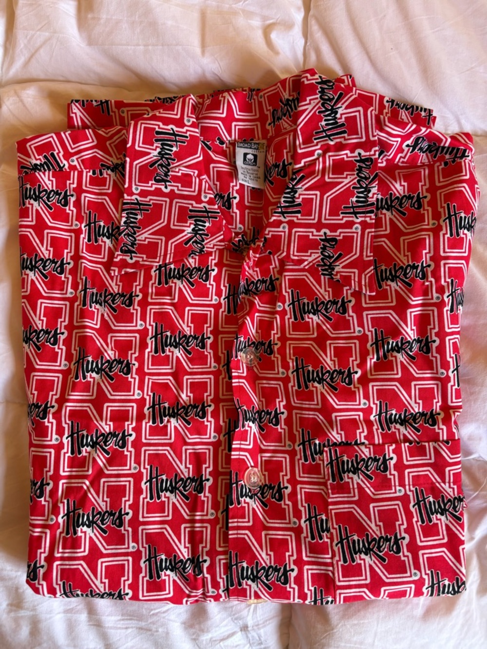 Nebraska Huskers Red Button-Down Camp Shirt